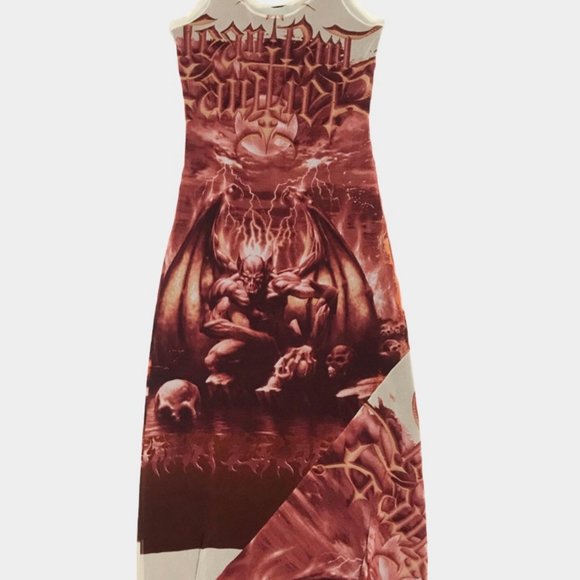 RARE VINTAGE JEAN PAUL GAULTIER TATTOO SATAN DRESS - Picture 11 of 16